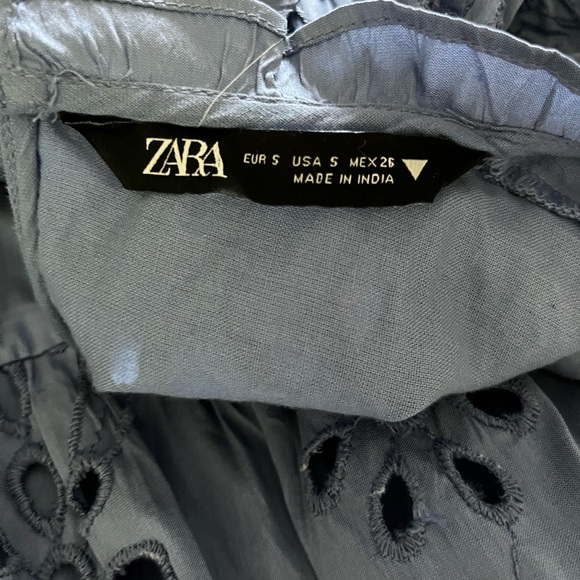 ZARA eyelet puff long sleeve mini dress size small - Picture 10 of 11